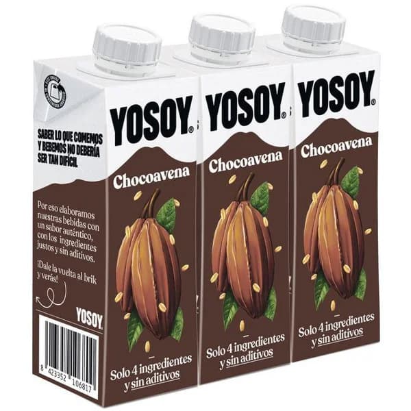 Bebida de choco-avena YOSOY, pack 3x250 ml - 0.75 l - Imagen del producto en Findit