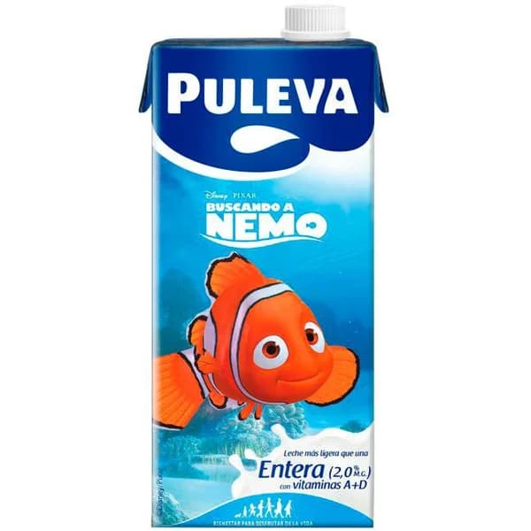 Leche ligera entera PULEVA DISNEY, brik 1 litro - 1 l - Imagen del producto en Findit
