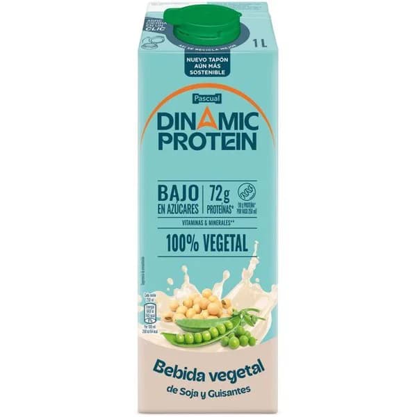 Bebida vegetal de soja y guisantes PASCUAL PROTEIN, brik 1 litro - 1 ud - Imagen del producto en Findit