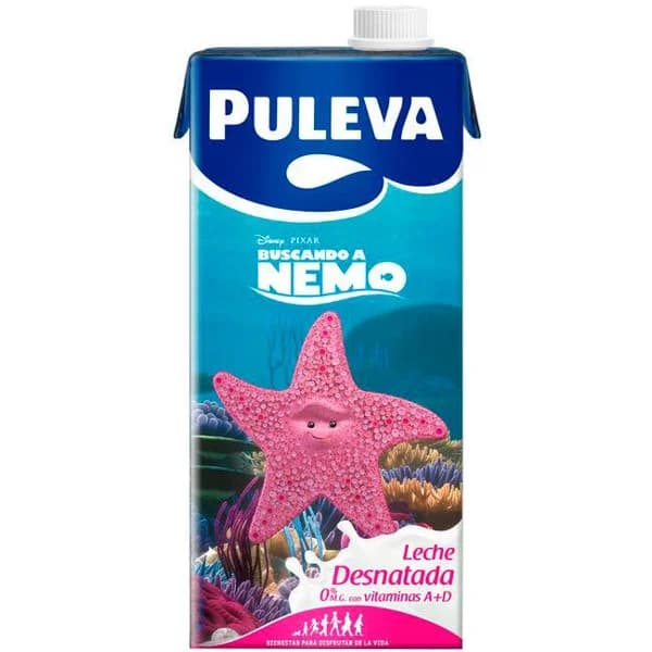 Leche ligera desnatada PULEVA DISNEY, brik 1 litro - 1 ud - Imagen del producto en Findit
