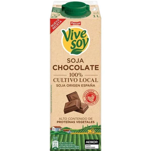 Bebida de soja chocolate VIVESOY, brik 1 litro - 1 l - Imagen del producto en Findit