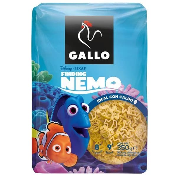 Pasta Disney Nemo GALLO, paquete 350 g - 0.35 kg - Imagen del producto en Findit