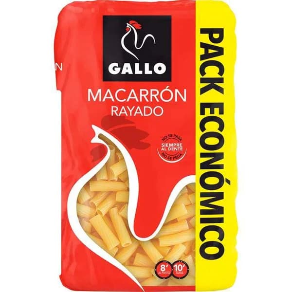 Macarrón rayado GALLO, paquete 900 g - 0.9 kg - Imagen del producto en Findit
