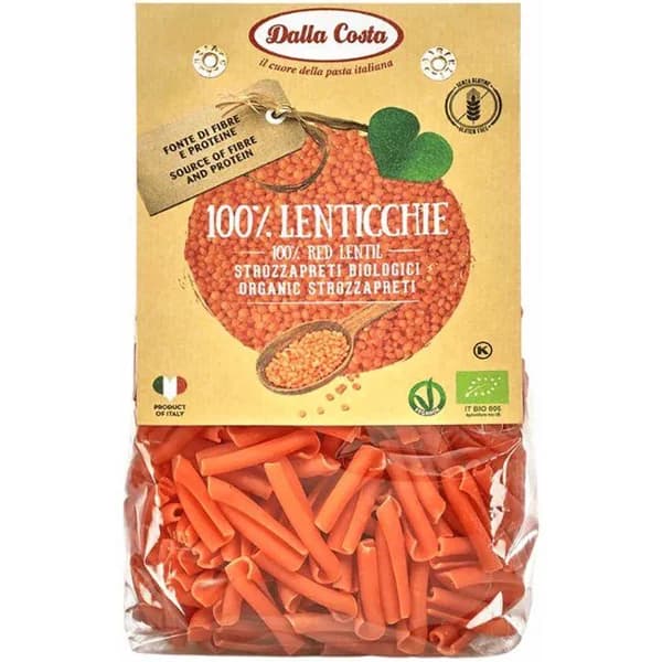 Pasta Strozzapreti de lentejas DALLA COSTA, paquete 250 g - 0.25 kg - Imagen del producto en Findit