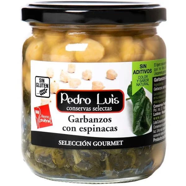 Garbanzos con espinacas PEDRO LUIS, frasco 250 g - 0.25 kg - Imagen del producto en Findit
