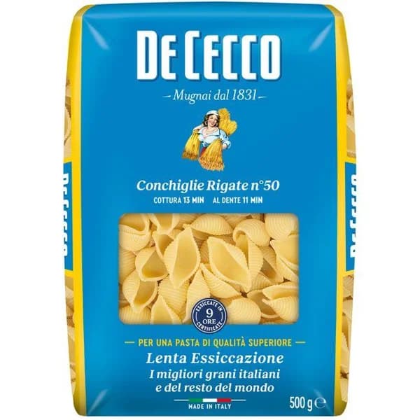 Conchiglie DE CECCO, paquete 500 g - 0.5 kg - Imagen del producto en Findit