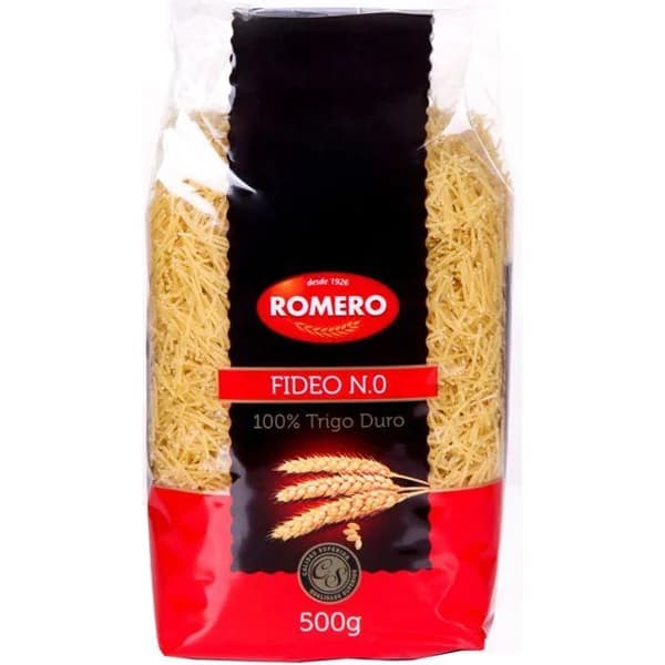 Fideo de cabello PASTAS ROMERO, paquete 500 g - 0.5 kg - Imagen del producto en Findit