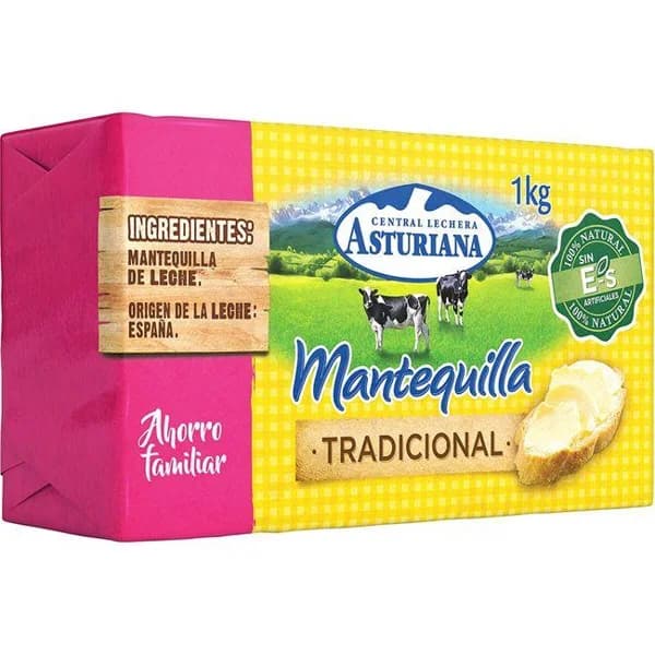 Mantequilla ASTURIANA, pastilla 1 kg - 1 kg - Imagen del producto en Findit