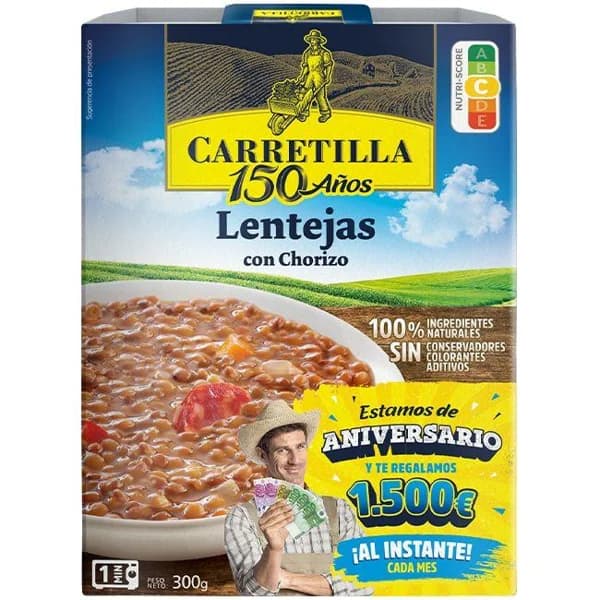 Lentejas CARRETILLA, bandeja 300 g - 0.3 kg - Imagen del producto en Findit