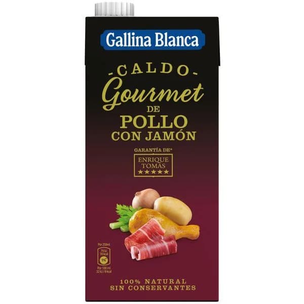 Caldo de pollo con jamón GALLINA BLANCA GOURMET, brik 1 litro - 1 l - Imagen del producto en Findit
