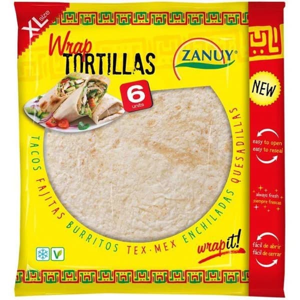 Wrap tortilla ZANUY, 6 unid., paquete 375 g - 0.38 kg - Imagen del producto en Findit