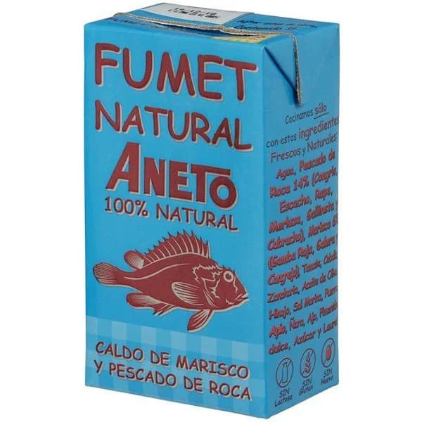 Caldo fumet de marisco-pescado de roca ANETO, brik 1 litro - 1 l - Imagen del producto en Findit