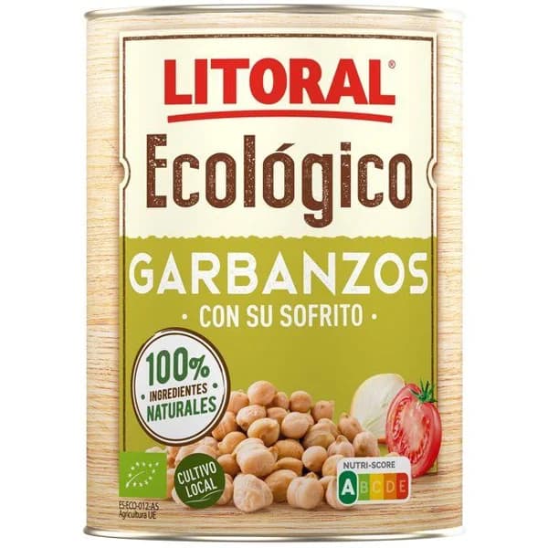 Garbanzo ecológico LITORAL, lata 425 g - 0.42 kg - Imagen del producto en Findit