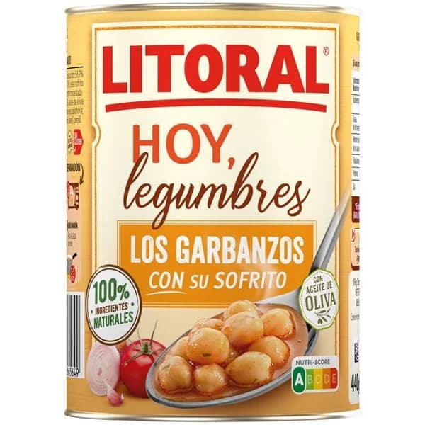Garbanzos Hoy Legumbres LITORAL, lata 440 g - 0.44 kg - Imagen del producto en Findit
