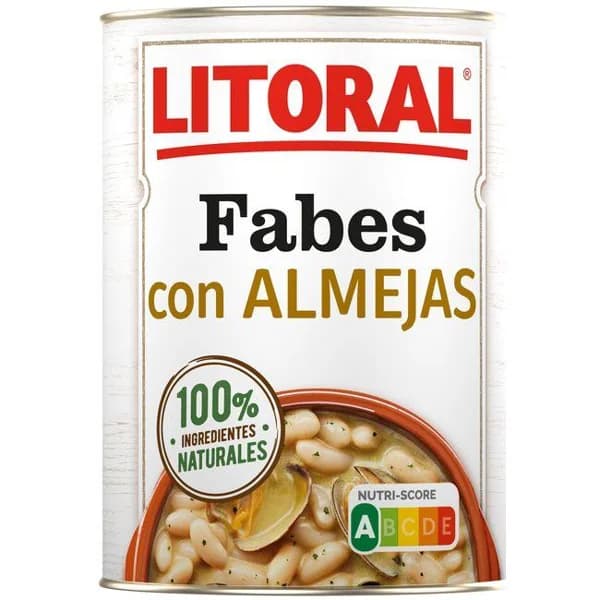 Fabes con almejas LITORAL, lata 440 g - 0.44 kg - Imagen del producto en Findit