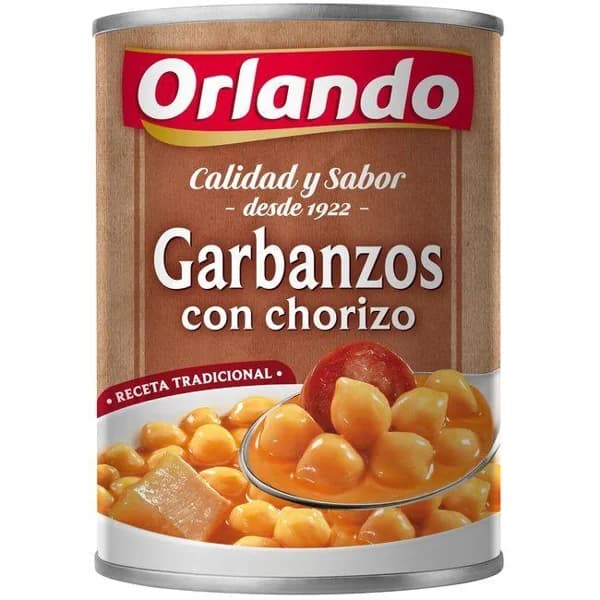Garbanzos con chorizo ORLANDO, lata 425 g - 1 ud - Imagen del producto en Findit