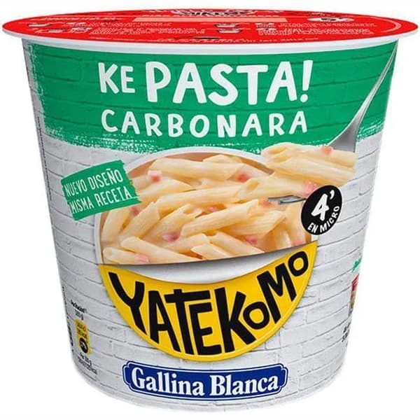 Pasta a la carbonara YATEKOMO, cup 85 g - 1 ud - Imagen del producto en Findit