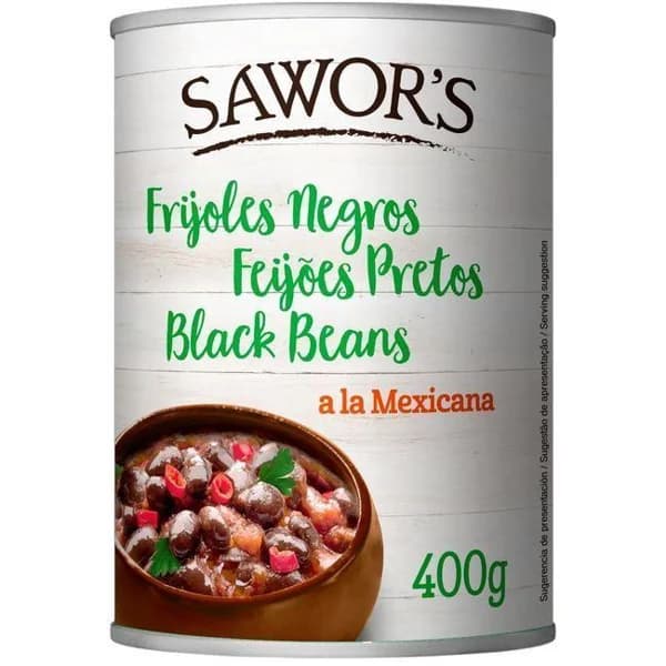 Frijoles negros SAWORS, lata 400 g - 0.4 kg - Imagen del producto en Findit