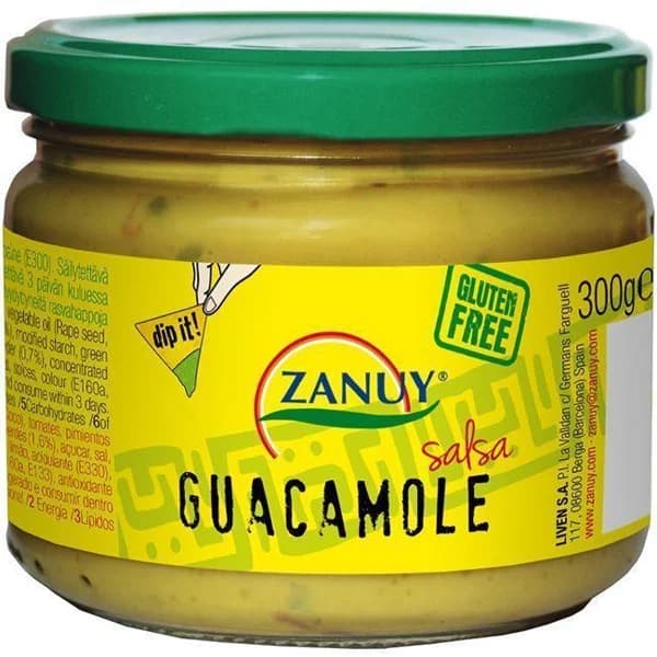 Salsa de guacamole ZANUY, frasco 300 g - 0.3 kg - Imagen del producto en Findit