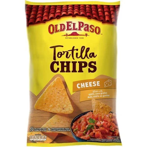 Chips tortilla cheese OLD EL PASO, bolsa 185 g - 0.18 kg - Imagen del producto en Findit
