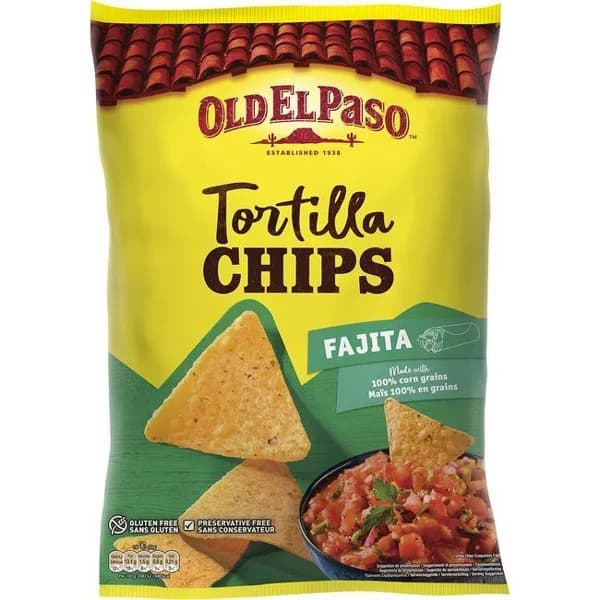 Chips fajita OLD EL PASO, bolsa 185 g - 0.18 kg - Imagen del producto en Findit