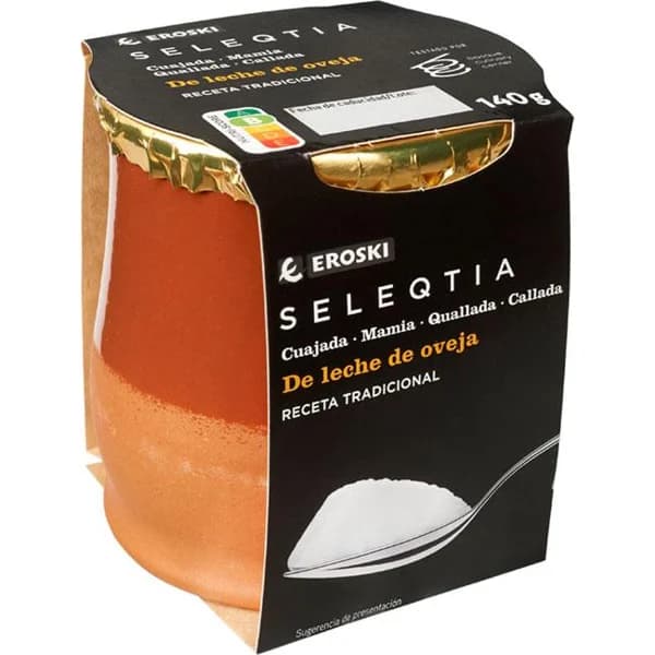 Cuajada de oveja Eroski SELEQTIA, tarro de barro 140 g - 0.14 kg - Imagen del producto en Findit