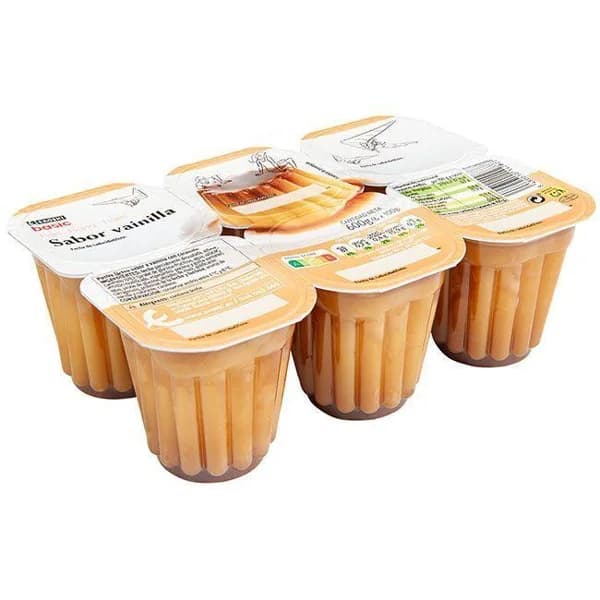 Flan de vainilla EROSKI basic, pack 6x100 g - 0.6 kg - Imagen del producto en Findit