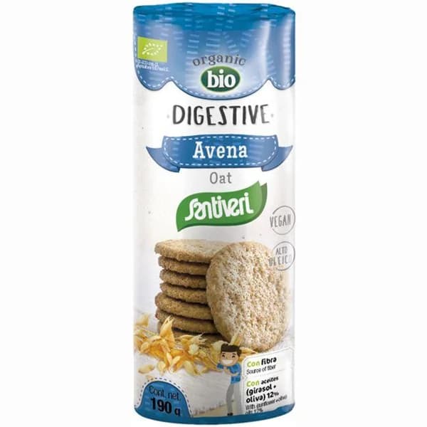 Galleta digestive de avena bio SANTIVERI, paquete 190 g - 0.19 kg - Imagen del producto en Findit