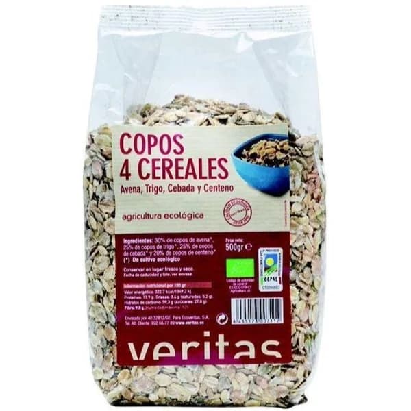 Copos 4 cereales integrales VERITAS, bolsa 500 g - 0.5 kg - Imagen del producto en Findit
