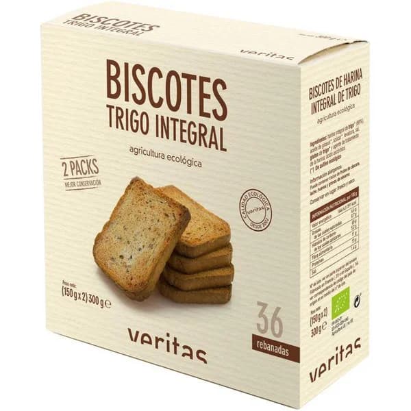 Biscotes de trigo integral VERITAS, caja 300 g - 0.3 kg - Imagen del producto en Findit