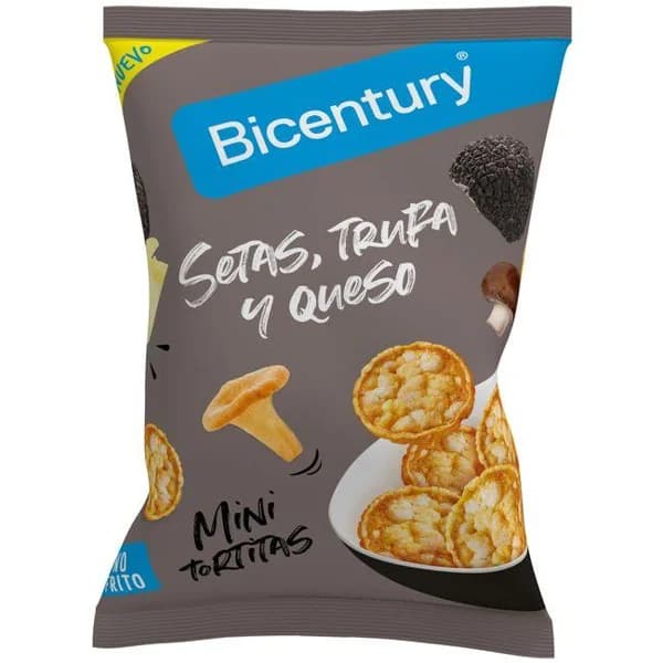 Mini tortitas setas trufa queso BICENTURY, paquete 70 g - 0.07 kg - Imagen del producto en Findit