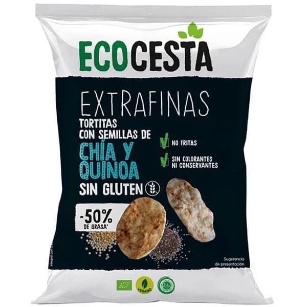 Tortitas de arroz integral, chía y quinoa ECOCESTA, bolsa 60 g - 0.06 kg - Imagen del producto en Findit
