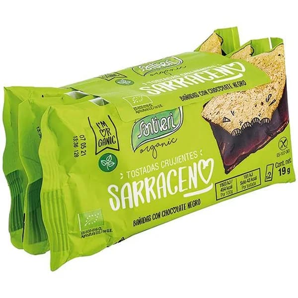 Tostadas de trigo sarraceno, choco negro SANTIVERI, paquete 57 g - 0.06 kg - Imagen del producto en Findit