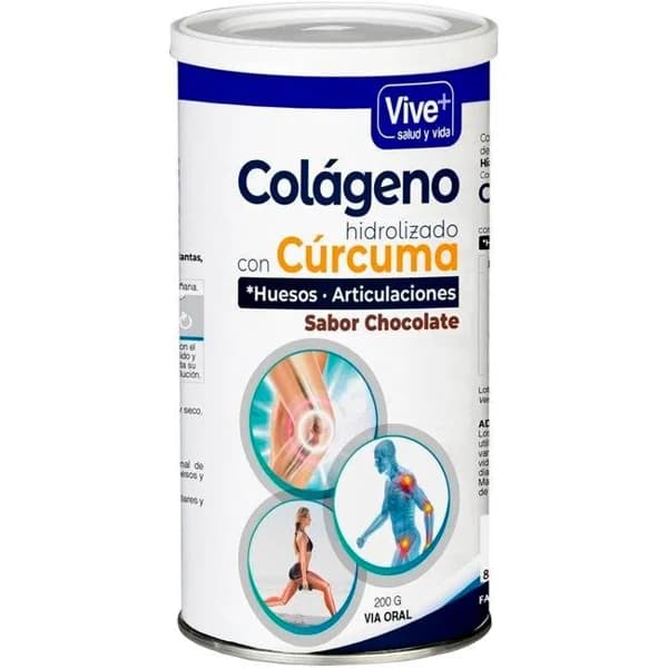 Colágeno + cúrcuma sabor chocolate VIVE+, lata 200 g - 0.2 kg - Imagen del producto en Findit