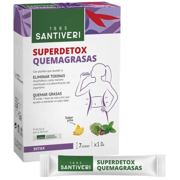 Superdetox quemagrasas en sticks SANTIVERI, caja 140 ml - 0.14 l - Imagen del producto en Findit