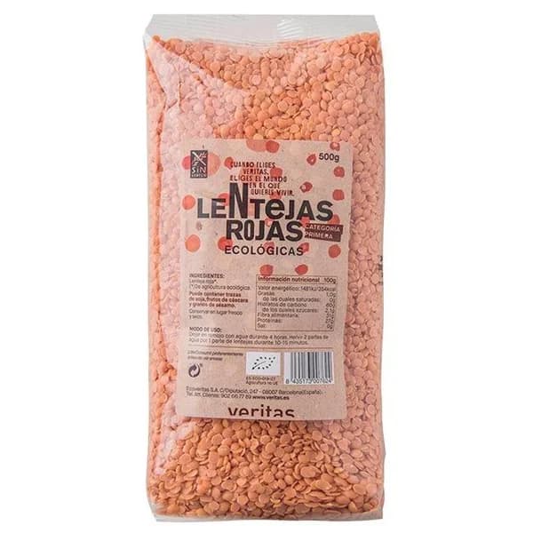 Lentejas rojas VERITAS, paquete 500 g - 0.5 kg - Imagen del producto en Findit