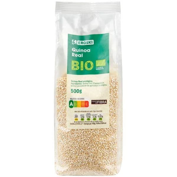 Quinoa real EROSKI BIO, bolsa 500 g - 0.5 kg - Imagen del producto en Findit