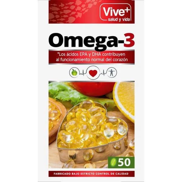 Perlas de Omega3 VIVE+, caja 48 cápsulas - 48 ud - Imagen del producto en Findit