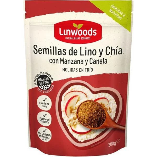 Semillas de lino-chia-manzana LINWOODS, bolsa 200 g - 0.2 kg - Imagen del producto en Findit