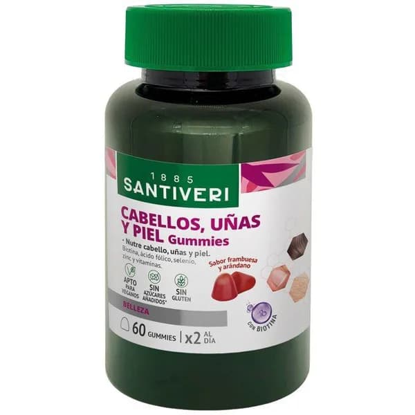 Gummies masticables para cabello, uñas SANTIVERI, bote 151 g - 0.15 kg - Imagen del producto en Findit