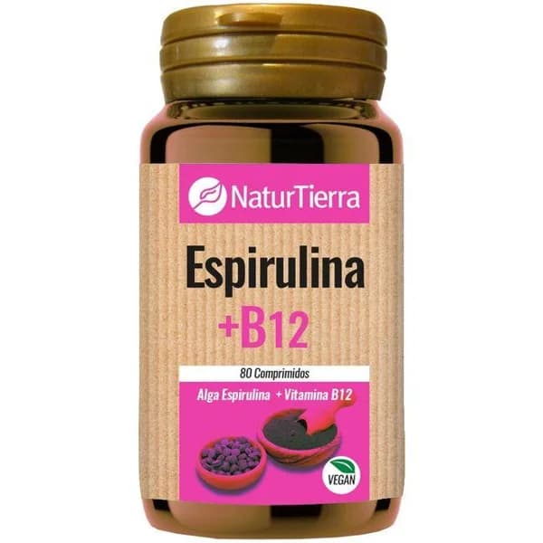 Spirulina + B12 NATURTIERRA, bote 80 uds - 80 ud - Imagen del producto en Findit