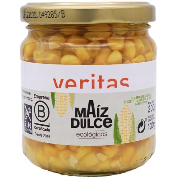 Maíz dulce eco VERITAS, frasco 130 g - 0.13 kg - Imagen del producto en Findit