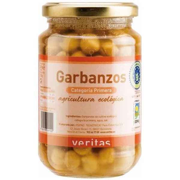 Garbanzos cocidos VERITAS, frasco 220 g - 0.22 kg - Imagen del producto en Findit