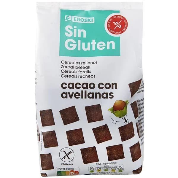Baggies rellenos de chocolate sin gluten EROSKI, bolsa 400 g - 0.4 kg - Imagen del producto en Findit