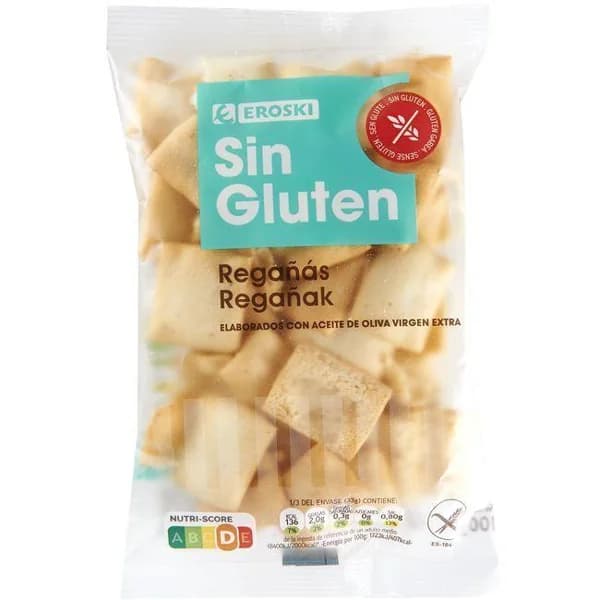 Regañas sin gluten EROSKI, bolsa 100 g - 0.1 kg - Imagen del producto en Findit