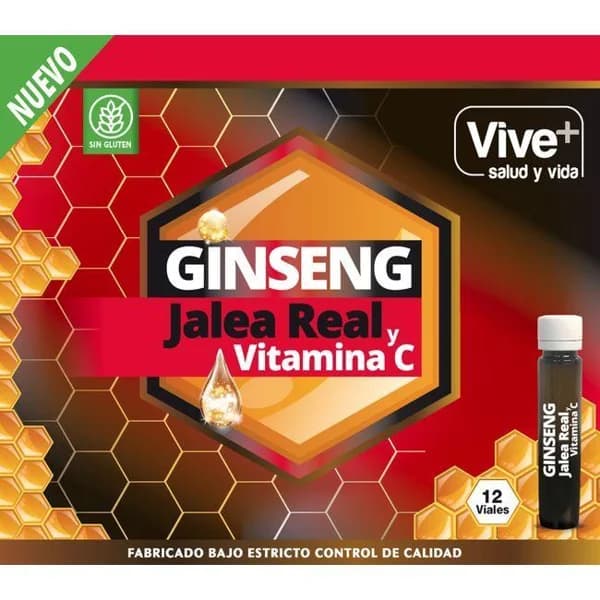 Ginseng, jalea real y vitamina c VIVE+, bote 120 ml - 0.12 l - Imagen del producto en Findit