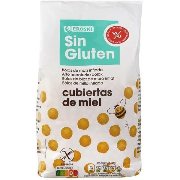 Bolas de miel sin gluten EROSKI, bolsa 400 g - 0.4 kg - Imagen del producto en Findit