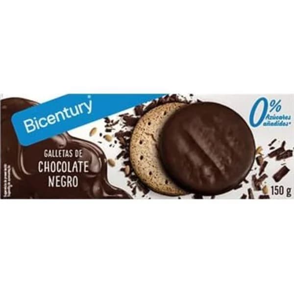 Galleta de choco negro s/ azúcar BICENTURY DIGESTIVE, caja 150 g - 0.15 kg - Imagen del producto en Findit