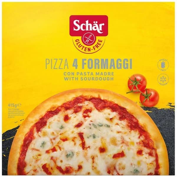 Pizza 4 formaggi sin gluten SCHAR, caja 415 g - 0.42 kg - Imagen del producto en Findit