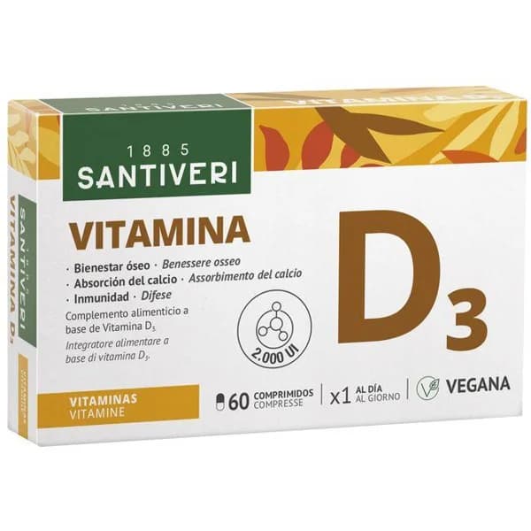 Vitamina D3 comprimidos SANTIVERI, caja 27 g - 1 ud - Imagen del producto en Findit